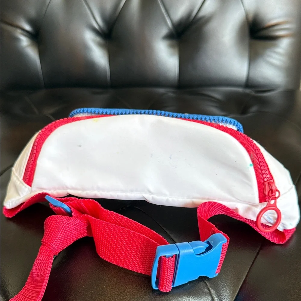 American Flag Fanny Pack with Red Strap